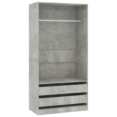 Wardrobe Concrete Grey 100x50x200 cm Engineered Wood