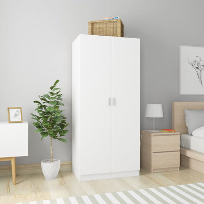 Wardrobe White 80x52x180 cm Engineered Wood