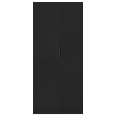 Wardrobe Black 80x52x180 cm Engineered Wood