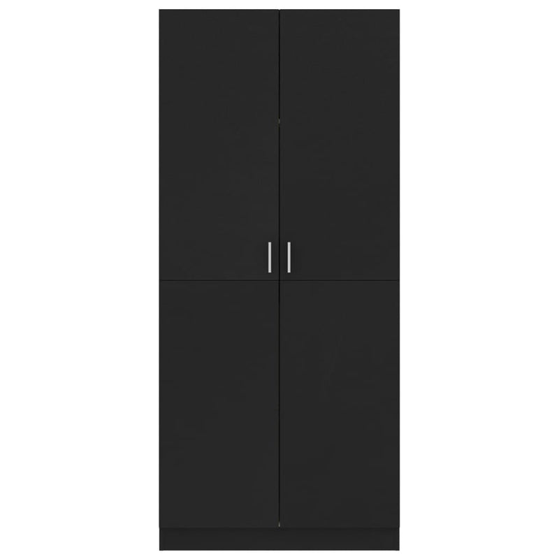 Wardrobe Black 80x52x180 cm Engineered Wood