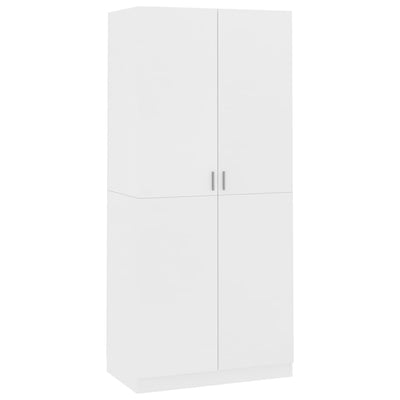 Wardrobe White 90x52x200 cm Engineered Wood