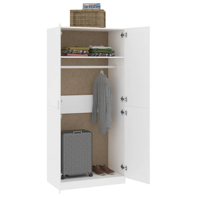 Wardrobe White 90x52x200 cm Engineered Wood