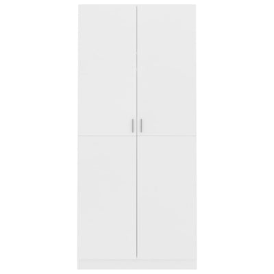 Wardrobe White 90x52x200 cm Engineered Wood