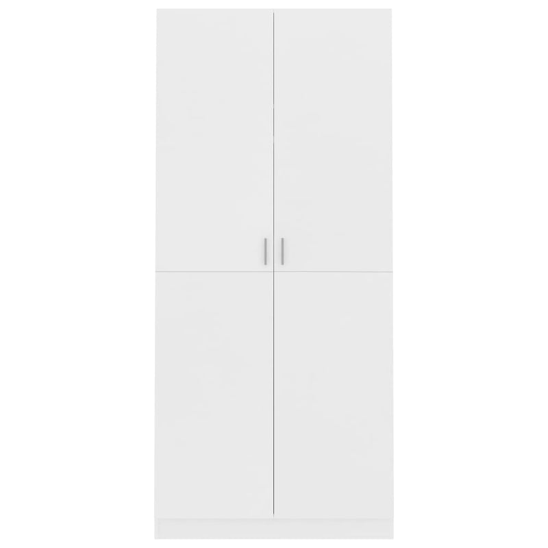 Wardrobe White 90x52x200 cm Engineered Wood