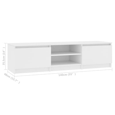 TV Cabinet White 140x40x35.5 cm Engineered Wood