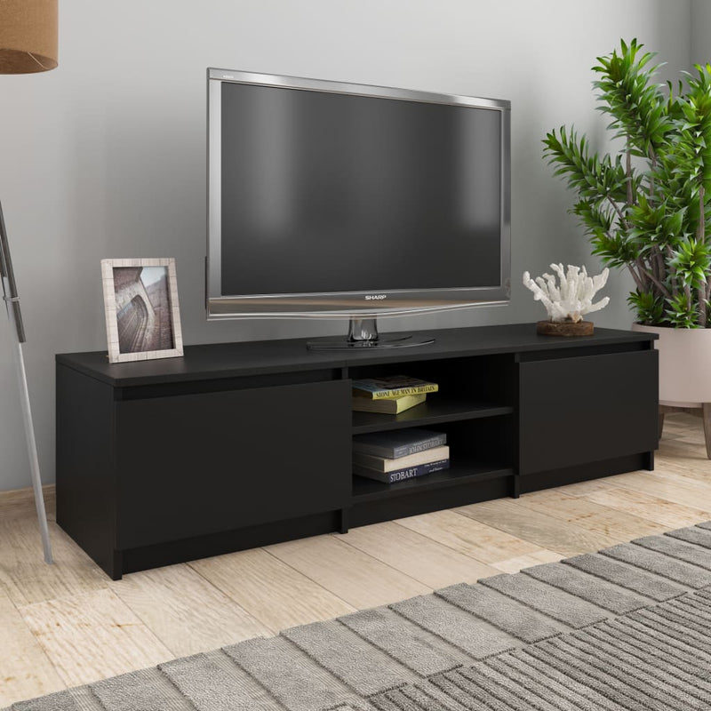 TV Cabinet Black 140x40x35.5 cm Engineered Wood