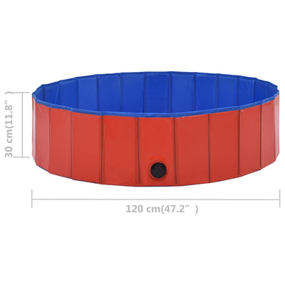 Foldable Dog Swimming Pool Red 120x30 cm PVC