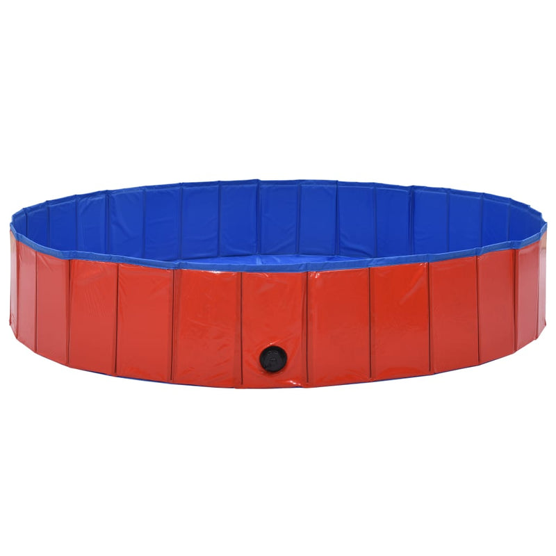 Foldable Dog Swimming Pool Red 160x30 cm PVC