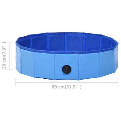 Foldable Dog Swimming Pool Blue 80x20 cm PVC