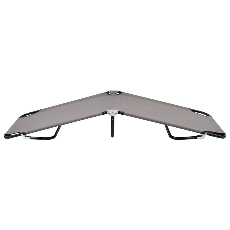 Folding Sun Lounger Grey Steel