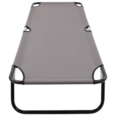 Folding Sun Lounger Grey Steel