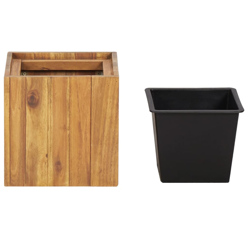 Garden Raised Bed Pot 24.5x24.5x25 cm Solid Acacia Wood