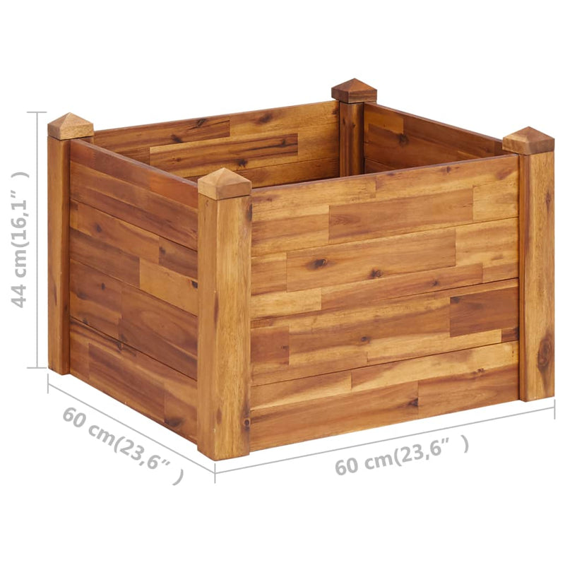 Garden Raised Bed 60x60x44 cm Solid Acacia Wood