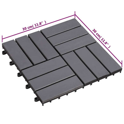 Decking Tiles 10 pcs Grey Wash 30x30 cm Solid Acacia Wood