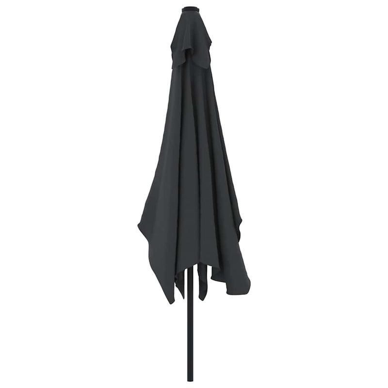 Garden Parasol with Metal Pole 300x200 cm Black