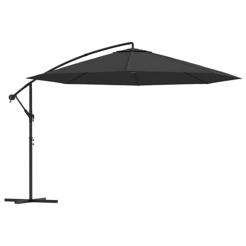 Cantilever Garden Parasol with Aluminium Pole 350 cm Black