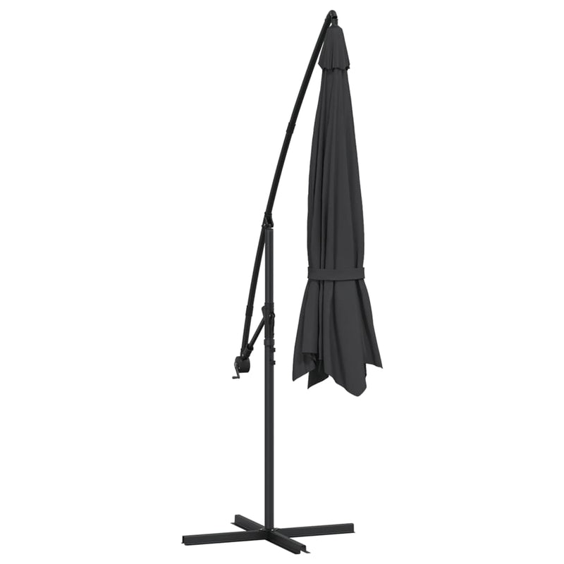 Cantilever Garden Parasol with Aluminium Pole 350 cm Black