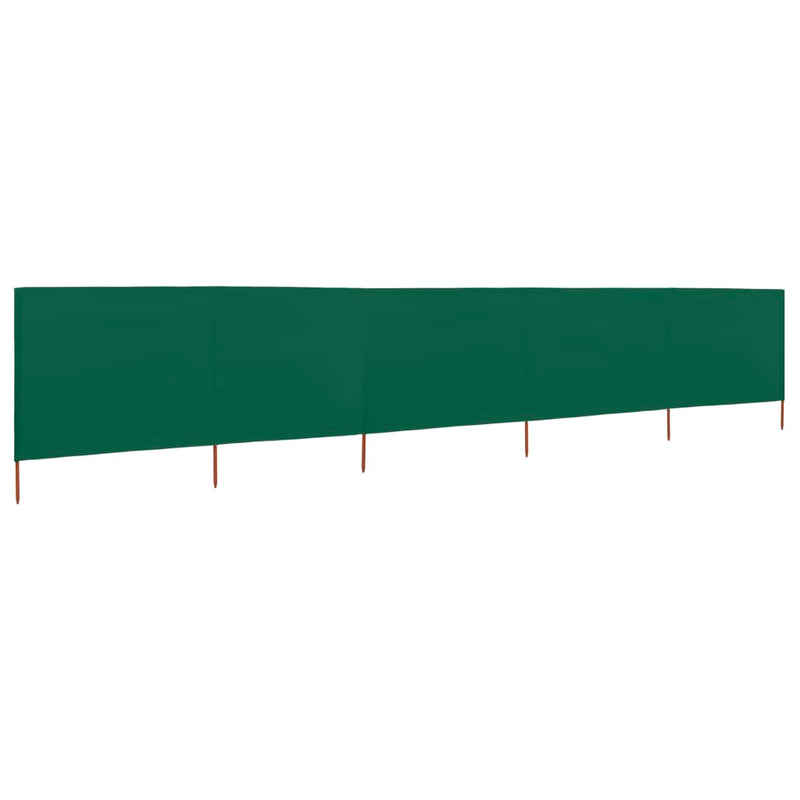 5-panel Wind Screen Fabric 600x80 cm Green