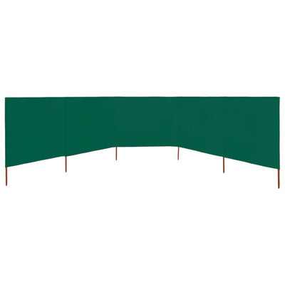 5-panel Wind Screen Fabric 600x80 cm Green