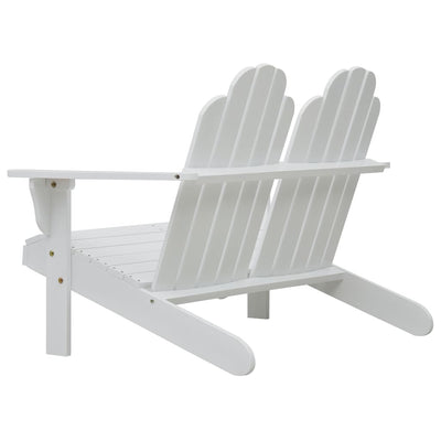 Double Adirondack Chair Wood White