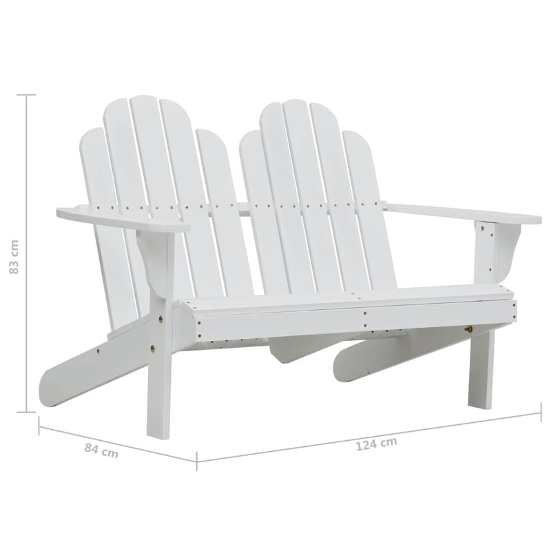 Double Adirondack Chair Wood White