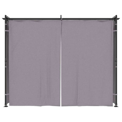 Gazebo with Curtains 3x3 m Anthracite Steel