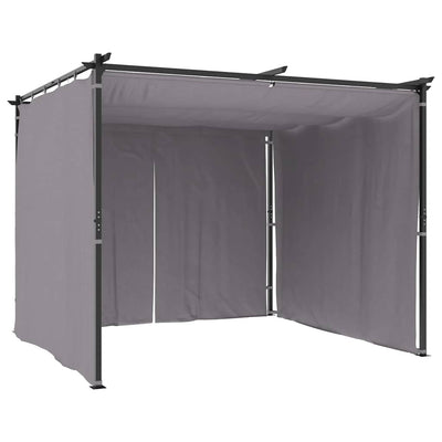 Gazebo with Curtains 3x3 m Anthracite Steel