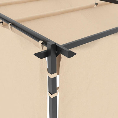 Gazebo with Curtains 3x6 m Cream Steel