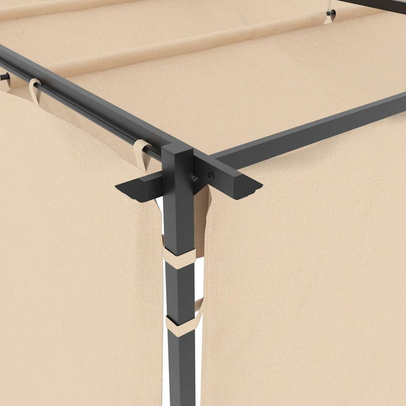 Gazebo with Curtains 3x6 m Cream Steel