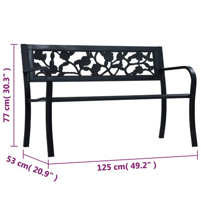 Garden Bench 125 cm Black Steel