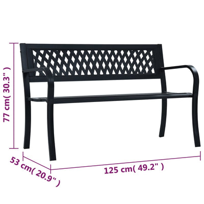 Garden Bench 125 cm Black Steel