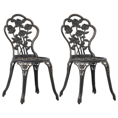 Bistro Chairs 2 pcs Bronze Cast Aluminium