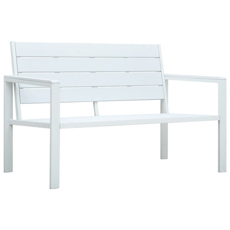 Garden Bench 120 cm HDPE White Wood Look