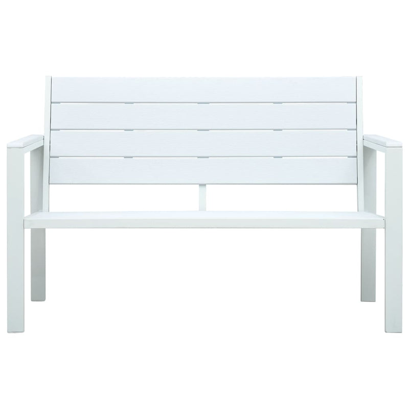 Garden Bench 120 cm HDPE White Wood Look