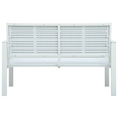 Garden Bench 120 cm HDPE White Wood Look