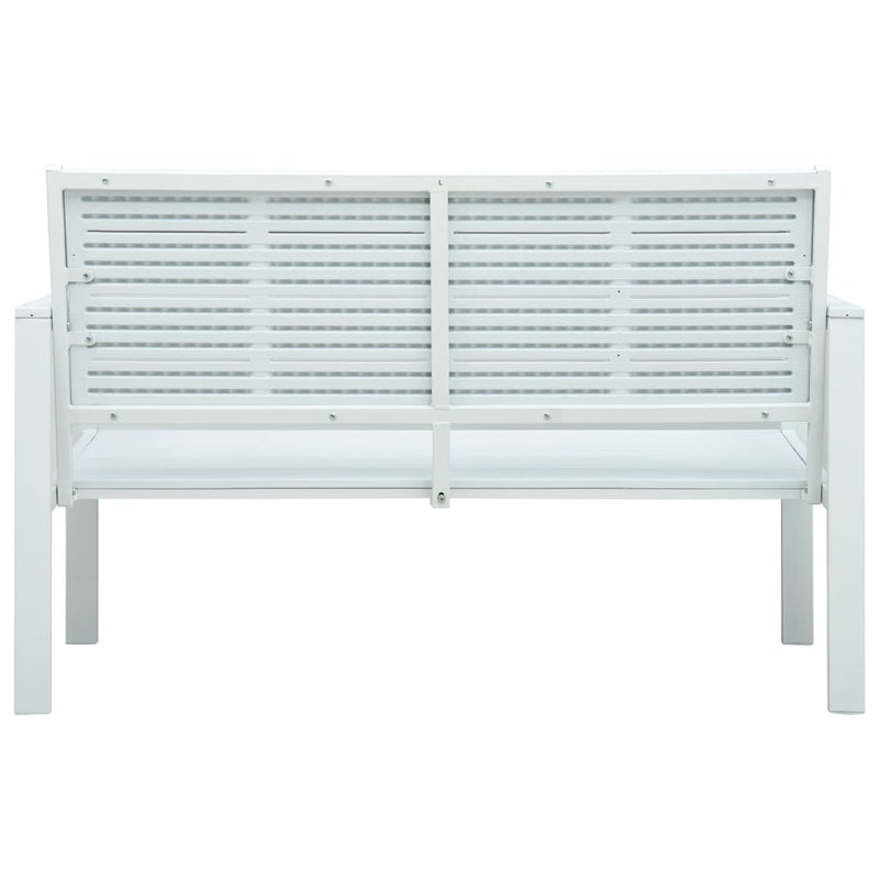 Garden Bench 120 cm HDPE White Wood Look