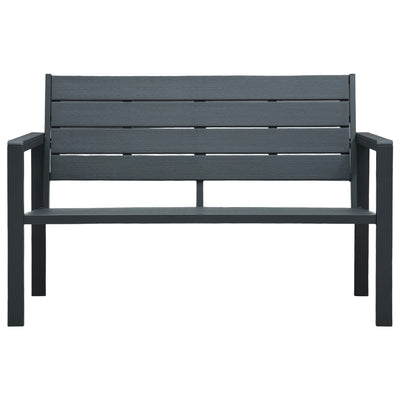 Garden Bench 120 cm HDPE Grey Wood Look