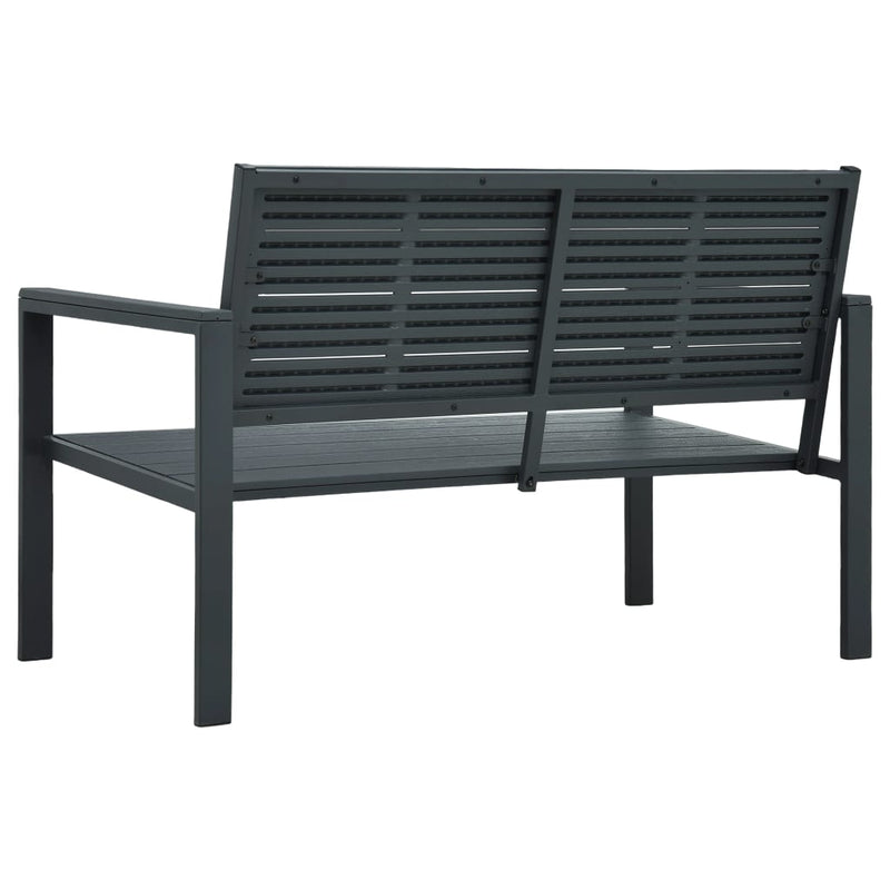 Garden Bench 120 cm HDPE Grey Wood Look