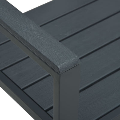 Garden Bench 120 cm HDPE Grey Wood Look