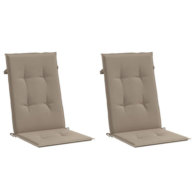 Garden Highback Chair Cushions 2 pcs Taupe 120x50x3 cm Fabric