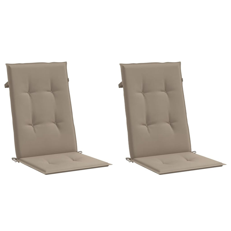 Garden Highback Chair Cushions 2 pcs Taupe 120x50x3 cm Fabric