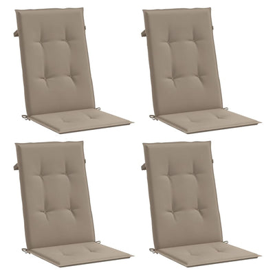 Garden Highback Chair Cushions 4 pcs Taupe 120x50x3 cm Fabric