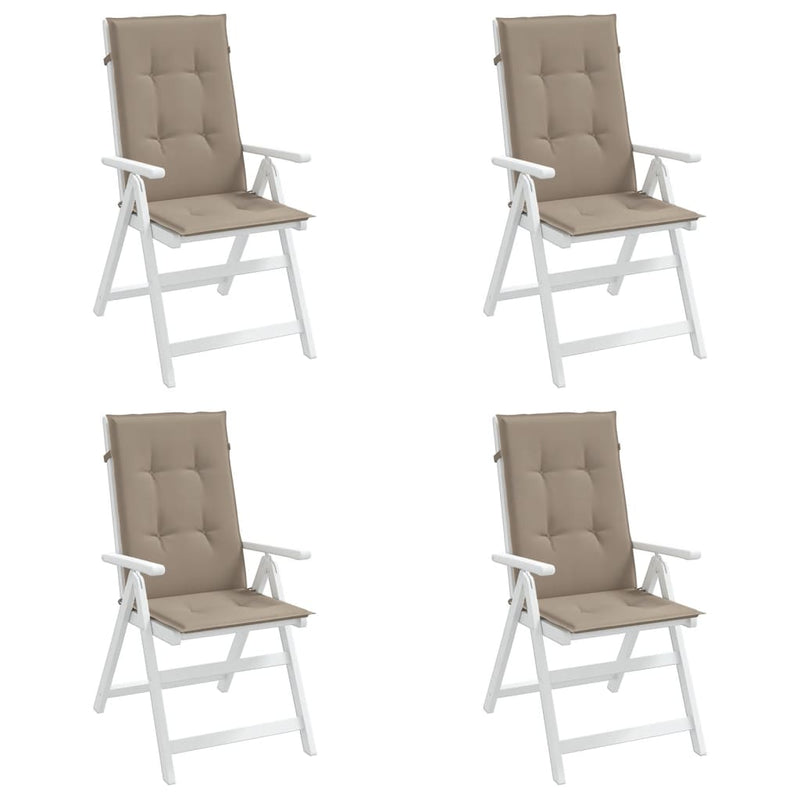 Garden Highback Chair Cushions 4 pcs Taupe 120x50x3 cm Fabric