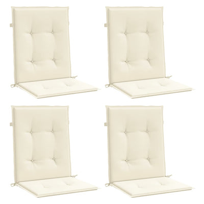 Garden Lowback Chair Cushions 4 pcs Cream 100x50x3 cm Oxford Fabric