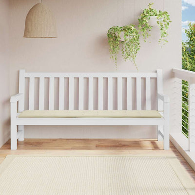 Garden Bench Cushion Cream 200x50x3 cm Oxford Fabric