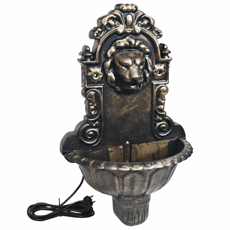 Wall Fountain Lion Head Design Bronze