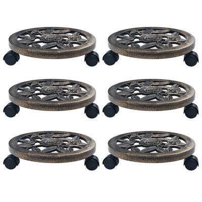 Plant Trolleys 6 pcs Bronze 30 cm Plastic