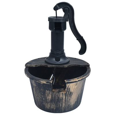 Garden Water Fountain Barrel with Pump