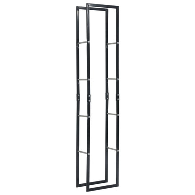 Firewood Rack Black 40x25x200 cm Steel