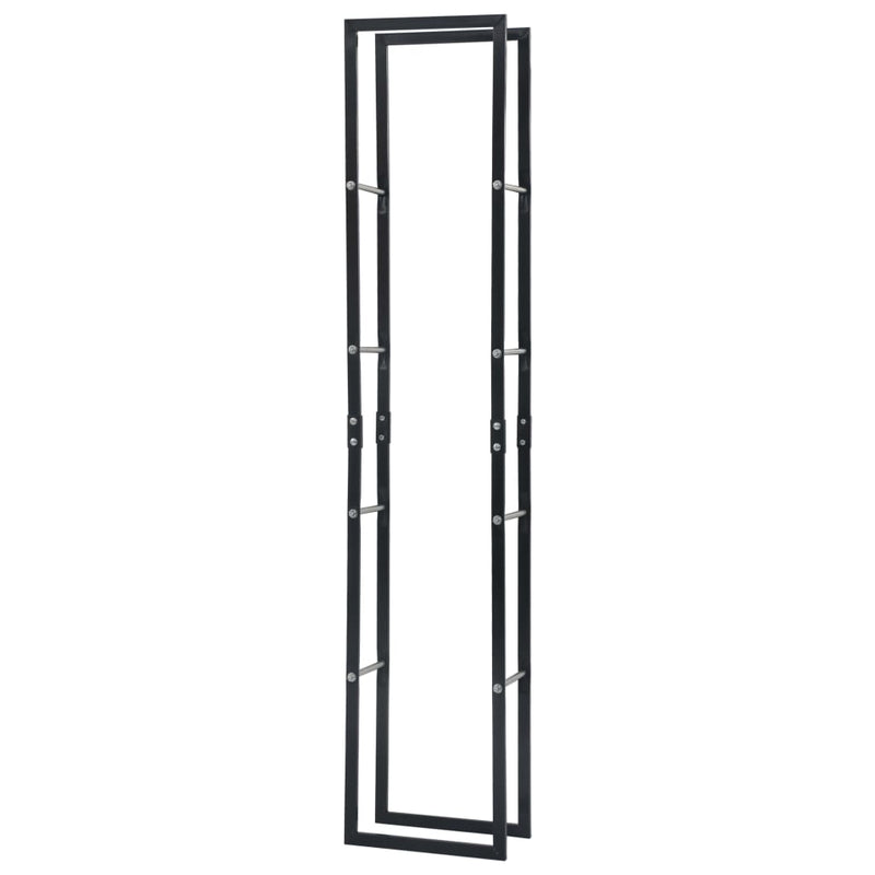 Firewood Rack Black 40x25x200 cm Steel